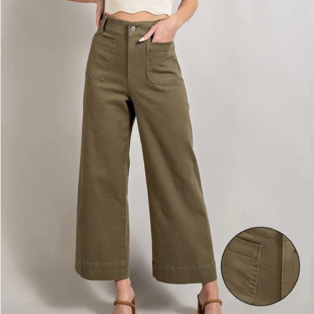 ee:some Olive Wide Leg Pant